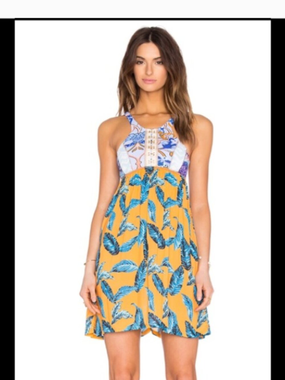 Maaji Women's Cover Up Strappy Beach Pool Vacation Dress - Large - Orange, Blue